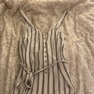 White and gray stripped romper